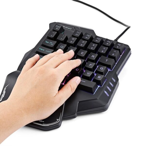 One-Handed Mechanical Gaming Keyboard RGB Backlit Portable Mini Gaming Keypad Game Controller - Image 7