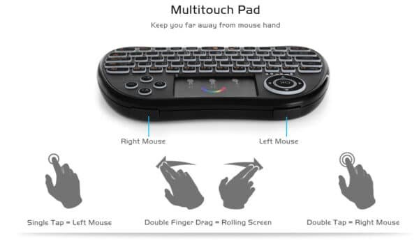 H9 Wireless Backlit Colorful Touch Remote Control Keyboard - Image 2